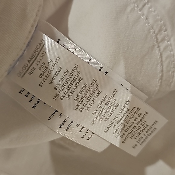 STUNNING GOOD AMERICAN WHITE DISTRESSED RAW EDGE JEANS - Picture 6 of 11